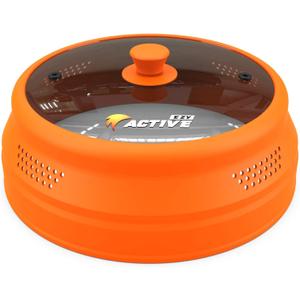Collapsible Microwave Cover for Food - Silicone and Glass Splatter Guard Lid for 6-12 inch Plates & Bowls, Dishwasher Safe, Heat Resistant, BPA-Free, Orange