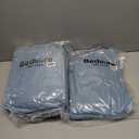 Bedsure Queen Comforter Set Mineral Blue - Bed in a Bag Queen 7 Pieces, Pintuck Bedding Sets Gift for Christmas, Pinch Pleat Bed Set with Queen Size Comforter, Sheets, Pillowcases & Shams