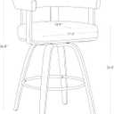 CHITA Swivel Counter Height Barstools Set of 2, FSC Certified Faux Leather Upholstered Bar Stools with Back and Armrest for Kitchen Island Home Bar, 27" Seat Height, White with Walnut Frame