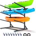 RDCMKL Freestanding Kayak Storage Rack, Heavy Duty Adjustable Stand for Kayaks, SUPs, Paddleboards, Canoes, Weatherproof