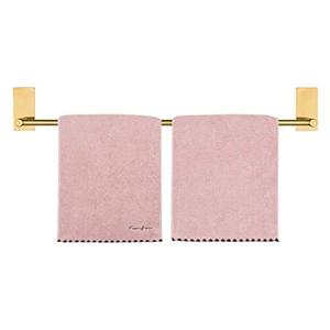 NearMoon Self Adhesive Bathroom Towel Bar- Stainless Steel Bath Wall Shelf Rack Hanging Towel Stick On Sticky Hanger Contemporary Style, NO Drilling (1 Pack, Brushed Gold, 24-Inch Towel Rack)