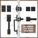 Double Front Door Lock Set, Keyed Entry Front Door Handleset with Dummy, Square Heavy Duty Door Lever and Single Cylinder Deadbolt Combo, Matte Black