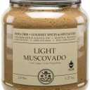 India Tree Light Muscovado Sugar, 2.8 lb Canister | Vegan, Non-GMO and Fair Trade Unrefined Brown Sugar with Molasses Flavor, Imported from Mauritius, Best By 8/9/2032
