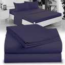 Twin XL 100% Microfiber Double Brushed Sheet Set - Extra-Soft & Wrinkle-Free - 15" Deep Pockets, 39" x 80" - Ideal for Dorms, Hospitals & Split King Beds - 3 PC Set (Twin XL, Navy)