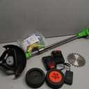 Cordless Weed Wacker with 2 Batteries, Lightweight 21V Weed Trimmer with Wheels, Electric Grass Trimmer, Adjustable Shaft Lawn Tool for Small Yard Tight Spaces