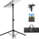 Starlink Mount with Extra-Large Base, Starlink Tripod Mount Gen 3 with 90 Tilt Angle Adjustment Pipe Adapter and Ground Spikes, Heavy Duty Starlink Stand for Starlink Standard 4/4X/V3 (Black)