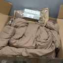 ROSGONIA Queen Comforter Set Dark Khaki Brown, 3pcs Bedding Comforter Sets(1 Comforter & 2 Pillowcases) All Season Lightweight Bedspread Blanket Quilt, Queen Comforter 90"x90"