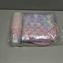 123Pcs Mermaid Birthday Party Decorations Set Mermaid Party Supplies Includes Plates, Napkin, Fork, Cup, Tablecloth, Banner for Baby Shower Ocean Birthday Party Decorations, Serves 24