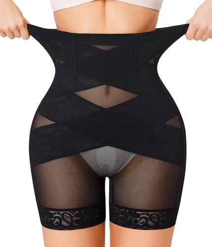 Nebility Shapewear Tummy Control Body Shaper High Waisted Butt Lifting Panties Shapewear Shorts Thigh Slimmer Black S