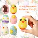 Moukeren 18 Pcs Felted Wool Easter Eggs Pastel Colorful Decorative Easter Eggs for Spring Tree Hanging Ornaments,2.4 in Tall