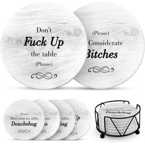 Funny Coasters - Perfect White Elephant Gifts - Unique Gifts for Women Men - Cool Friend Gifts - Secret Santa Gifts - Gag Gifts - Couples Gifts - Funny Housewarming Gifts - Birthday (Grey-novelty)