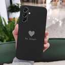 for Samsung Galaxy S24 Case, Design Pattern Slim Stylish Drop Proof Protective for Galaxy S24 Phone Cover 6.2 inch, Love Black