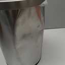 Mbillion Small Trash Can with Swing Lid 2.4 Gallons/9 Liter, Mini Trash Can with lid, Stainless Steel Cylindrical Garbage Can for Home and Office, for Ground and Desktop(Brushed Silver)