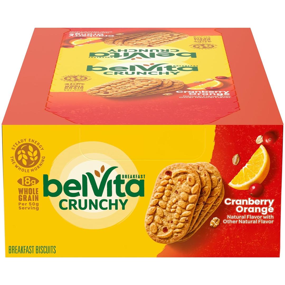 belVita Breakfast Bars Biscuits, Cranberry Orange, 8 Packs (4 Biscuits Per Pack) (EXP 04/17/26)