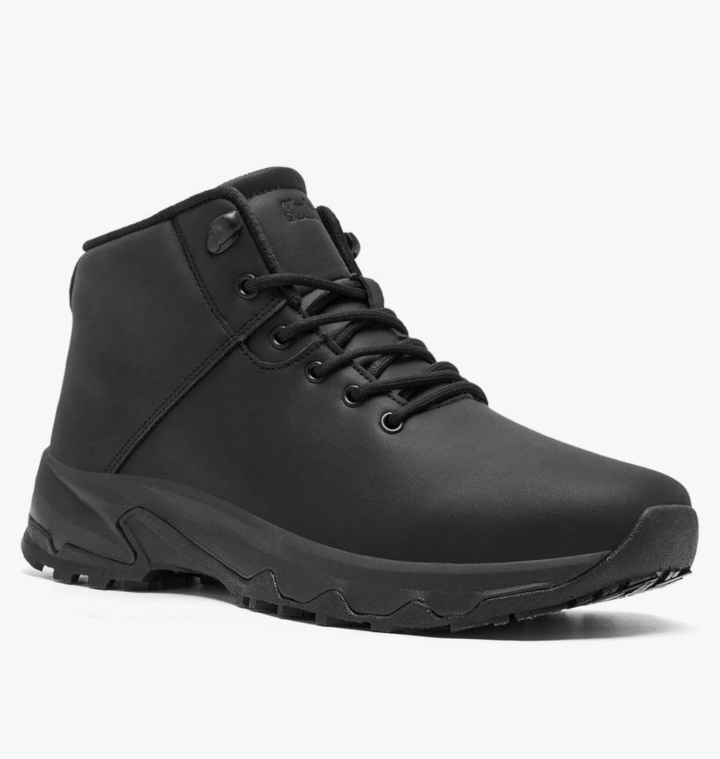 SHULOOK Non Slip Work Boots for Men Slip Resistant Shoes Waterproof Food Service Chef Kitchen Restaurant Working Boots Casual Leather Ankle Boot Outdoor Walking Booties, 10.5 Black SHULOOK Non Slip Work Boots for Men Slip Resistant Shoes Waterproof Food Service Chef Kitchen Restaurant Working Boots Casual Leather Ankle Boot Outdoor Walking Booties, 10.5 Black