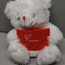 HollyHOME Teddy Bear Stuffed Animal Plush Bear with Red Bow Holding a Picture Frame Soft Plush Toy Holiday Toy Gift 12 Inches Whit