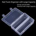Plastic Nail Art Tools Organizer Nail Brushes Container Case Manicure Tools Holder Double Layers Large Capacity Nail Tools Storage Box (clear)