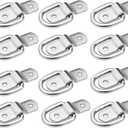 D-Ring Tie Downs Anchor1/4 Heavy Duty Surface Floor Mount Lashing Rings 2400 lbs Cargo Trailers Load-Bearing Hangers Bracket (Pack of 12) (silver)