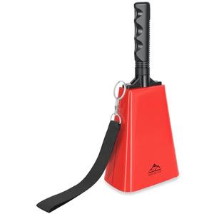 EASTROCK Cow Bell, Cow Bells Noise Makers, Cheering Cowbells for Sporting Events，Cowbell with Handle for Football Games, Graduation, school, Farm Red 10 Inch