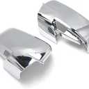 Rearview Mirror Cover Cap Chrome/Black Replace Compatible with Dodge Ram 1500 2500 3500 HD 2013-2018 Style(Chrome)