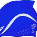 Swim Cap Kids Silicone Swimming Cap for Toddler Swim Hat Water Hats for Girl Boy 3-5 Years (Dolphin)