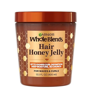 Garnier Whole Blends Hair Honey Jelly for Defining Wavy and Curly Hair, Hair Gel for Up to 100HRs Curl Definition, Frizz Control and Deep Moisture, 13.5 Fl Oz