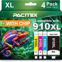 910XL Ink Cartridges Combo Pack Replacement for HP 910 XL 910XL to use with OfficeJet 8010 8015 8018 OfficeJet Pro 8020 8022 8025 8028 8035 Printers (Black, Cyan, Magenta, Yellow, 4-Pack)