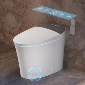 CANEST Smart Toilet with Bidet Built in, Dual-Flush 1.1/1.6GPF with 17" ADA Comfort Height Seat, 1000g MaP Flush, Bidet Toilet 12" Rough-in, Foot Sensor, Heated Seat, Remote Control, Night Light (FC-001P Soft Close Lid&Seat)