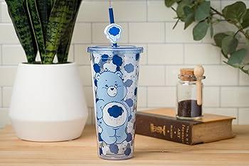 Silver Buffalo Pokemon Gengar Plastic Cold Cup with Lid and Straw Topper, 24 Ounces