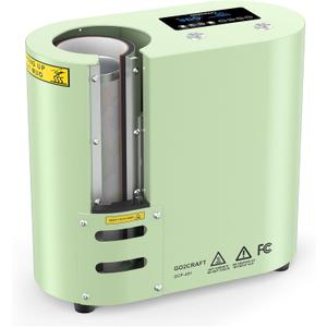 GO2CRAFT Auto Seamless Tumbler Heat Press Machine for Full Print, Automatic Rotation Advanced Cup Heat Press with Fast & Even Heating, 4 Memory Modes for 11-30oz Tumblers, Mug, Glasses(Green)