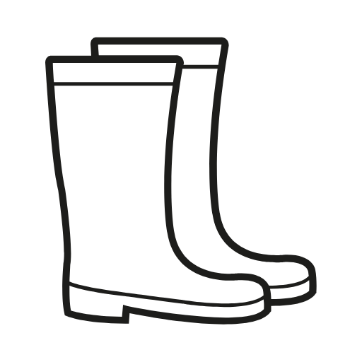 Rain Boots, Black&Gray, Size 9