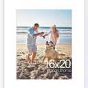decorUhome 16x20 Picture Frame, Display Pictures 11x14 with Mat or 16x20 without Mat, Wall Hanging Poster Frame, White, Pack of 1