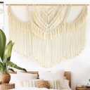 IOWER Macrame Wall Hanging Large Boho Wall Decor Craftsmanship Handmade Woven Cord Wall Art for Living Room Bedroom Apartment Wedding or Party Backdrop 47" W x 39" L