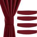NICETOWN Handmade Curtain Tie Backs-Decorative Drape Tie Backs Holdback Holder for Window Draperies (Burgundy Red, 15 X 4 Inches, Set of 4,Suitable for 55- 70" Wide)