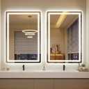 LED Bathroom Vanity Mirror with Light, 2pack 36"x24" Led Bathroom Vanity Mirror with Light for Wall, Anti-Fog, Dimmable 3 Colors, Memory Function, Backlit and Front Lit, Plug-in/Hardwired