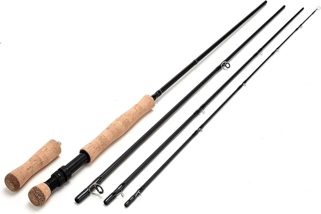 10 feet 9 inches Carbon Fiber Switch 7wt 8wt Fly Fishing Rod 4 Pieces Sections Extra Handle Freshwater Fishing Trout Lake Cork Handles