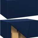 Ascoza 2 Pack Fitted Tablecloth for 4 Foot Rectangle Tables 48 x 24 Inch Navy Table Covers Water Resistant Polyester Table Cloth for Wedding,Parties,Display, Trade Show (Navy)