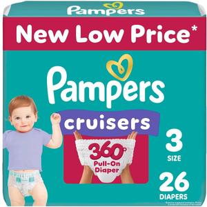 Pampers Cruisers 360 Diapers - Size 3, 26 Count, Pull-On Disposable Baby Diapers, Gap-Free Fit