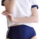 SINMIUANIME Schoolgirl Outfit Cosplay Student Sportswear Uniform Suspender Shorts Women Lingerie Set Sexy (6913blue White)