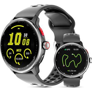 Smart Watch Built-in GPS, Pressure, Altitude, Compass, Smartwatch for Men Fitness Tracker with 1.43" AMOLED Screen Bluetooth Call Fitness Watch 100+ Modes Sports Watch Water Resistant for Android iOS