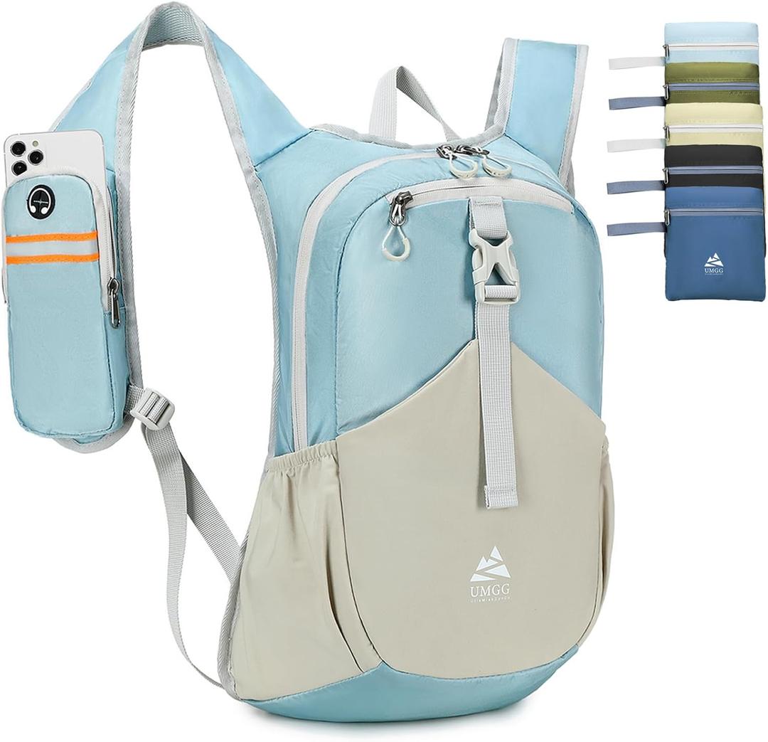 15L Small Hiking Backpack for Women Men Lightweight Packable Backpack Foldable Casual Daypack for Camping Travel Outdoor, Blue