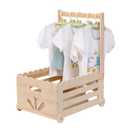Wooden Baby Shower Crate Closet with Wheels,Baby Girl Boy Shower Gift Basket with Handle,Pushable Baby Shower Gifts Baby Basket,Personalized Baby Gifts for New Parent of Newborn Excluding hangers