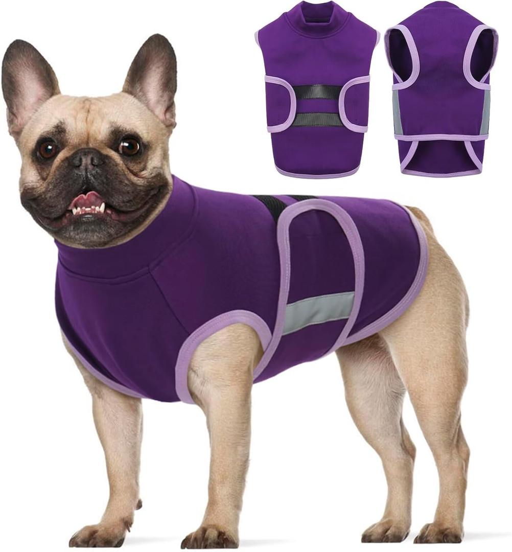 MIGOHI Dog Anxiety Relief Coat,Comfort Anxiety Vest for Dogs,Adjustable Dog Anxiety Calming Wrap for Fireworks,Thunderstorms,Travel, Separation, Anxiety Jacket for Large Dogs,L,Purple (Large(Chest:24.4"-29"))