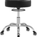 Rolling Stool Heavy Duty 400lb: Super Soft Seat Cushion,360° Swive,Height Adjustability,No Squeaky Noises,No Tip Over,New Upgraded Stool Salon Stool Chair, Tattoo Facial Massage Spa Medical (Black)
