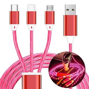 3 in 1 Light up Charging Cable,Multi LED Charging Cable,Light Up Charger Cord,3A USB Cable,Compatible with Most Smart Phones (Rainbow (1.2m/3.9ft))