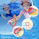 Lewtemi 30 Pcs Diving Rings Rainbow Pool Rings Bulk for Kids Swimming Pool Diving Toy Easy to Find & Grab Suitable for Kids & Adults, 6 Colors