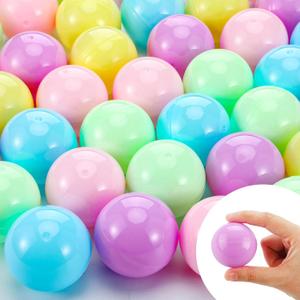 Sosation 150 Pcs 1.77 Inch Gumball Vending Machine Capsules Empty Round Plastic Containers for Prizes Party Favors (Pastel Color)