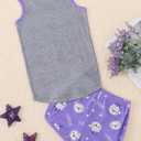 MyFav Big Kids Girls Sleeveless Sleepwears Hearts Shape Striped Pajama Nightgown (Gray)
