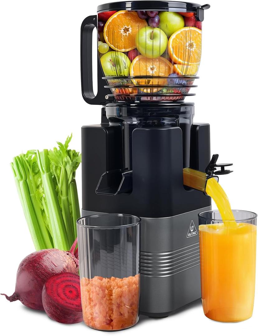 Cold Press Juicer Machines,5.8" Extra Wide Feed Chute juicer machines,350W Slow Cold Press Juicer Machines,Slow Masticating Juicer with High Juice Yield for Whole Vegetables & Fruits, Easy to Clean
