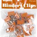 JAM PAPER Colorful Binder Clips - Large - 1 1/2 Inch (41 mm) - Orange Binderclips - 12/Pack